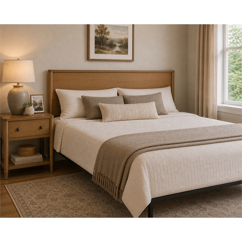 finn & louise chatham king headboard in warm maple finish - wood