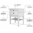 Finn & Louise Point Breeze 1 Drawer Open Nightstand in White/Soft - Wood
