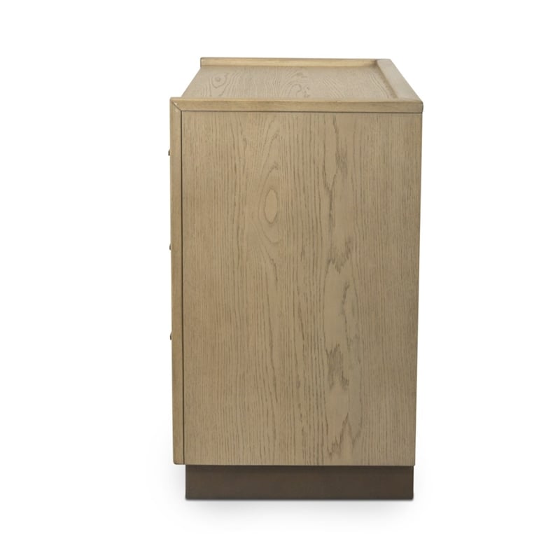 finn & louise rio vista woven 3 drawer nightstand in earth & clay - wood