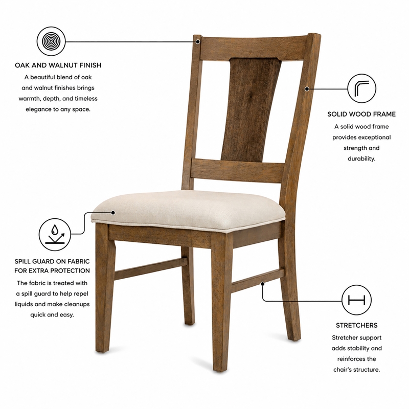 Sun Haven - Upholstered Side Chair - Set of 2 - Wood - Chair Decor - Walnut