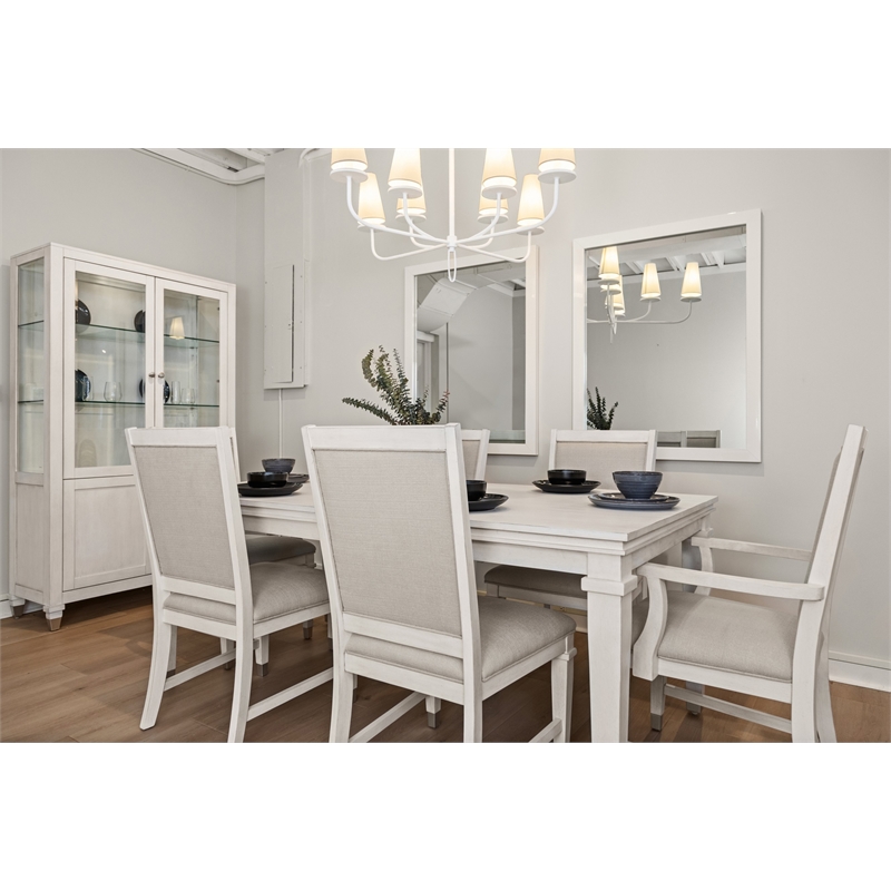 Point Breeze - Upholstered Arm Chair - Set of 2 - Wood - White