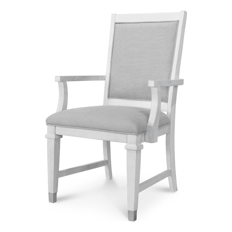 Point Breeze - Upholstered Arm Chair - Set of 2 - Wood - White