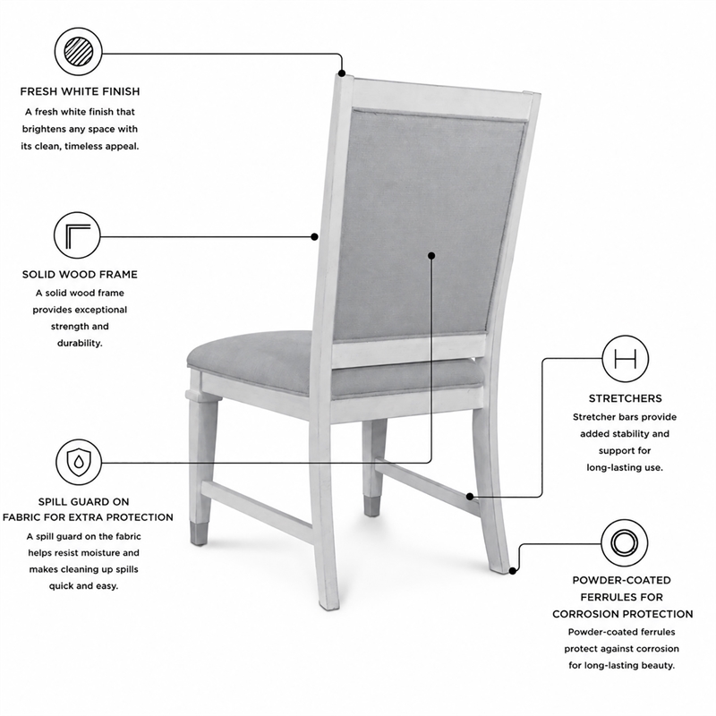 Point Breeze - Upholstered Side Chair - Set of 2 - Wood - White