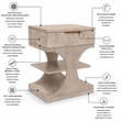 Manhattan Valley - 1 Drawer Accent Nightstand - Dusty Rose Finish - Wood