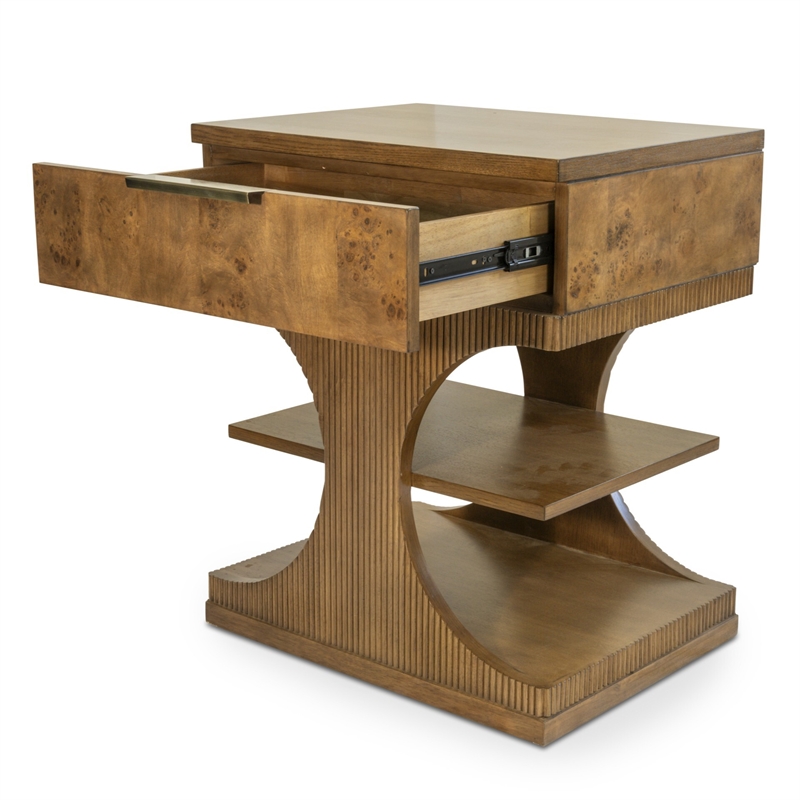 Manhattan Valley - 1 Drawer Accent Nightstand - Wood - Chestnut