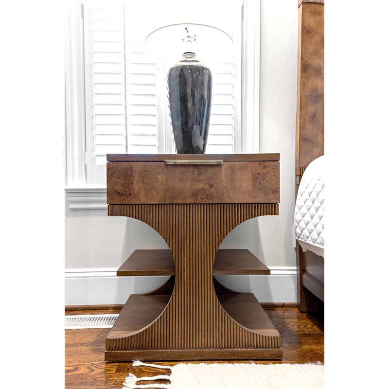 Manhattan Valley - 1 Drawer Accent Nightstand - Wood - Chestnut