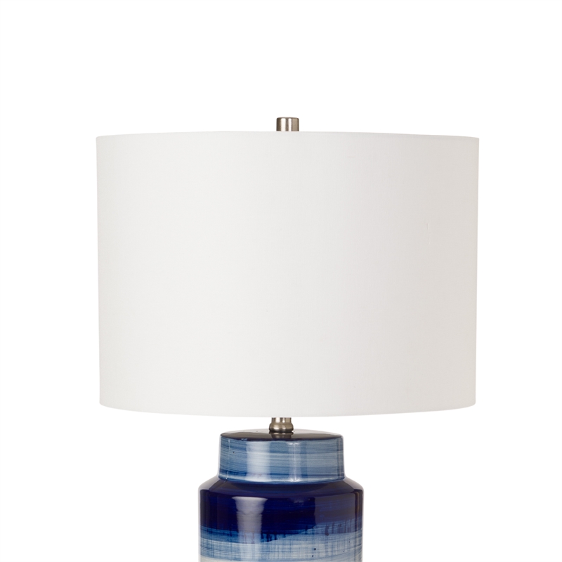 Lux Lighting Navy and White Ceramic Coastal Table Lamps (Set of 2) 3-Way Switch