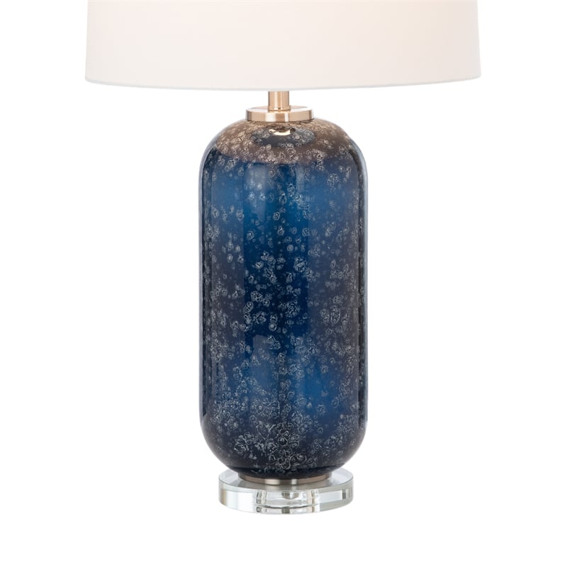 Lux Lighting Stunning Blue Glass Table Lamps (Set of 2) 3-Way Switch