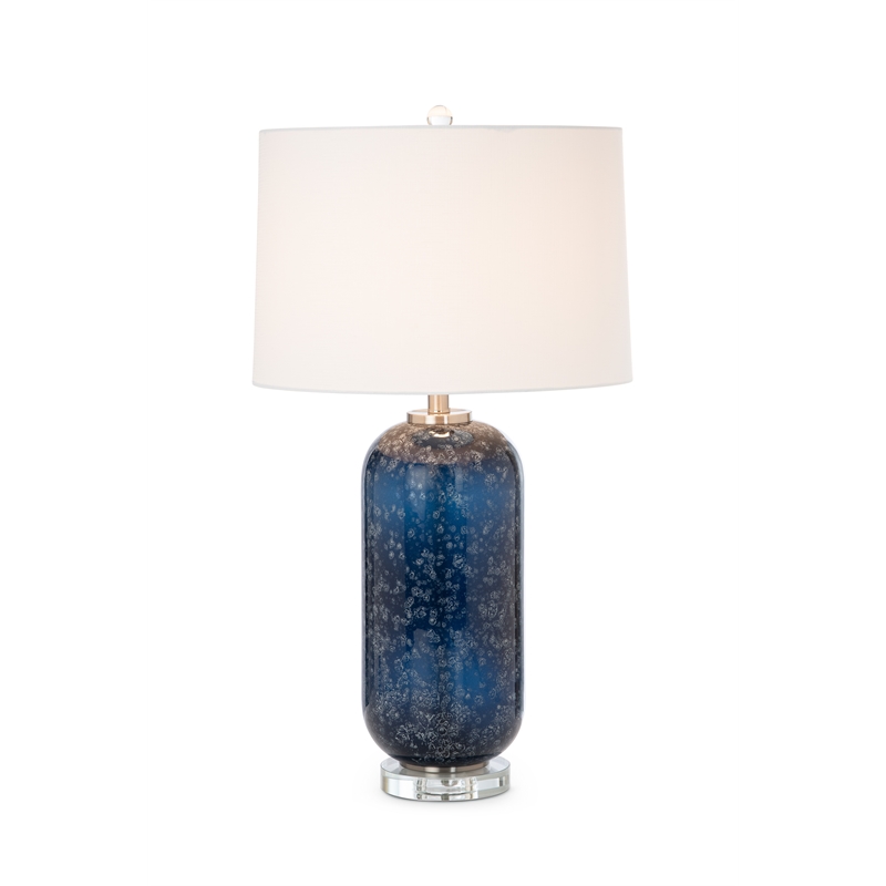 Lux Lighting Stunning Blue Glass Table Lamps (Set of 2) 3-Way Switch