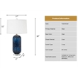 Lux Lighting Stunning Blue Glass Table Lamps (Set of 2) 3-Way Switch