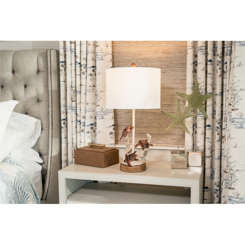 Lux Lighting 27'' Turtles Coastal Seaside Table Lamps (Set of 2) 3-Way Switch
