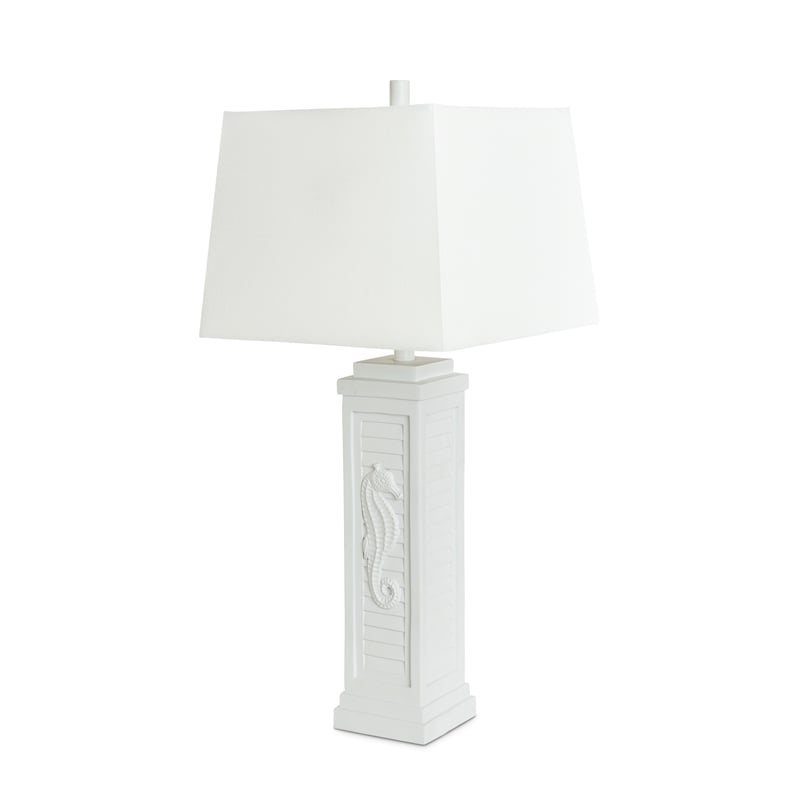 Sea Horse White Coastal Lamps USB Charging port (Set of 2) 3-Way Switch