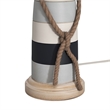 Lux Lighting Buoy Coastal Table Lamps White and Blue (Set of 2) 3-Way Switch