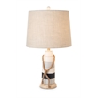 Lux Lighting Buoy Coastal Table Lamps White and Blue (Set of 2) 3-Way Switch