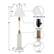 Lux Lighting  63'' Coastal White Shutter Floor Lamp 3-Way Switch