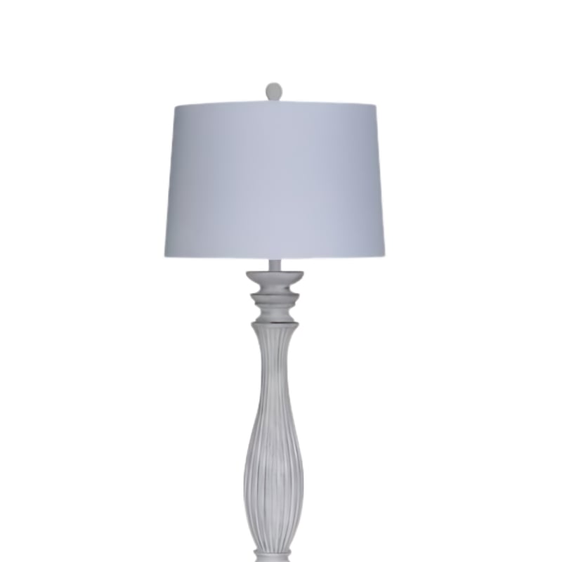 Lux Lighting  63'' Classic White Washed Coastal Floor Lamp Classy 3-Way Switch