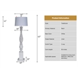 Lux Lighting  63'' Classic White Washed Coastal Floor Lamp Classy 3-Way Switch