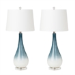 Lux Lighting Ombre Black/White Glass Table Lamps (Set of 2) 3-Way Switch