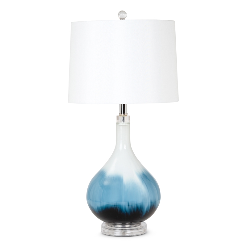 Lux Lighting Ombre Blue Tone Glass Table Lamps (Set of 2) 3-Way Switch