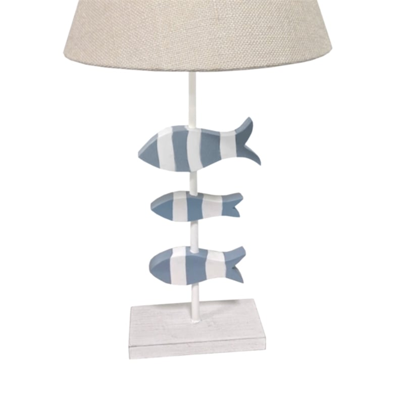 Lux Lighting Fish Blue/White Coastal Table Lamps (Set of 2)