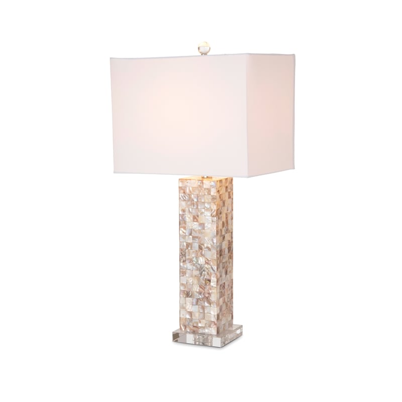 Lux Lighting Mother of Pearls Coastal Table Lamps (Set of 2)