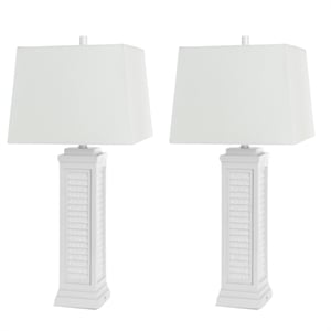 Lux Lighting  32&quot Shutter Lamp in Bright White (Set of 2)