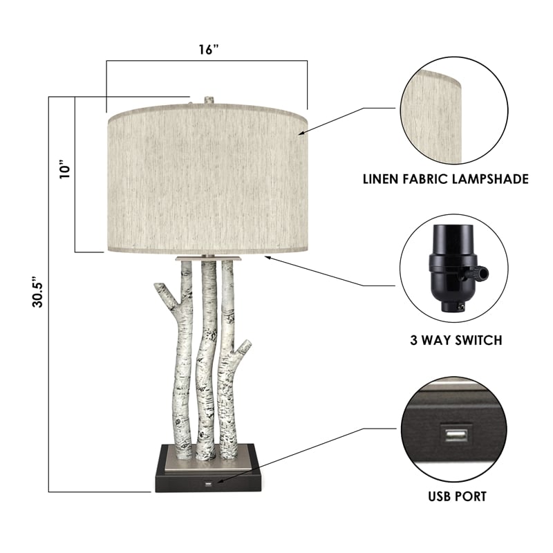 Lux Lighting Birchwood Trio - 29.5