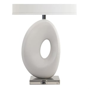 Lux Lighting 30&quot Eva Organic Resin Table Lamp in White - Transitional