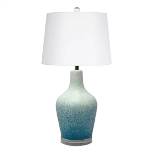 Lux Lighting Mist - 25&quot Glass Table Lamp - Set of 2 - Blue Finish
