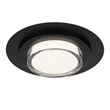Alteck Plate Round 16 inch Stainless Steel LED Outdoor Flush Mount in Black