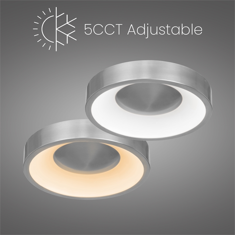 Alteck Stellar 11 inch LED Outdoor Flush Mount in Silver