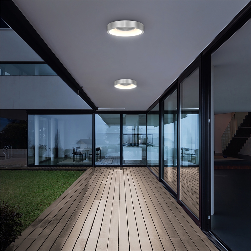 Alteck Stellar 11 inch LED Outdoor Flush Mount in Silver