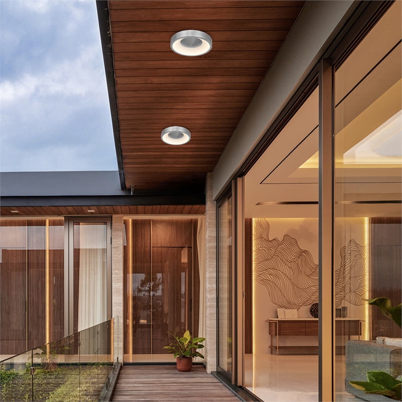 Alteck Stellar 11 inch LED Outdoor Flush Mount in Silver