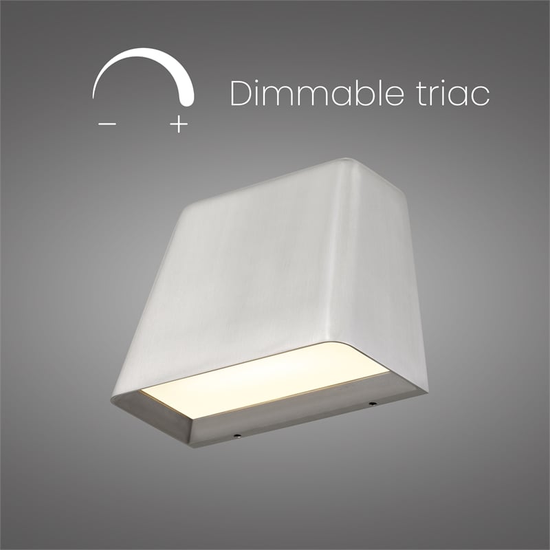 Alteck Bull 5.5 inch Brushed Aluminum LED Outdoor Wall Light