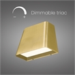 Alteck Bull 5.5 inch Aluminum LED Outdoor Wall Light in Brushed Brass