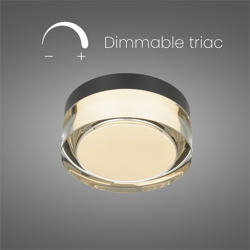 Alteck Sunspot 6 inch LED Stainless Steel Outdoor Flush Mount in Black