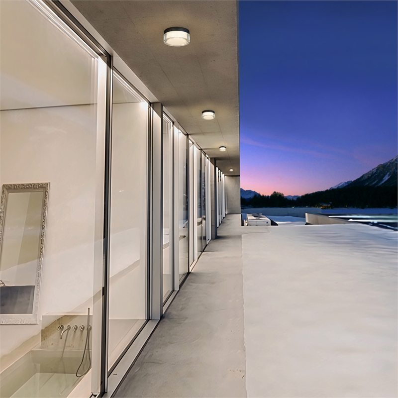 Alteck Sunspot 6 inch LED Stainless Steel Outdoor Flush Mount in Black