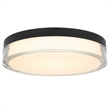 Alteck Sunspot 12 inch  LED Outdoor Flush Mount in Black