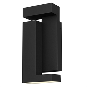 Alteck Dance 11.25 inch  LED Outdoor Wall Light in Black