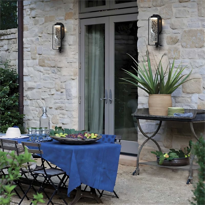 Alteck Clover 15.5 inch  LED Outdoor Wall Light in Black