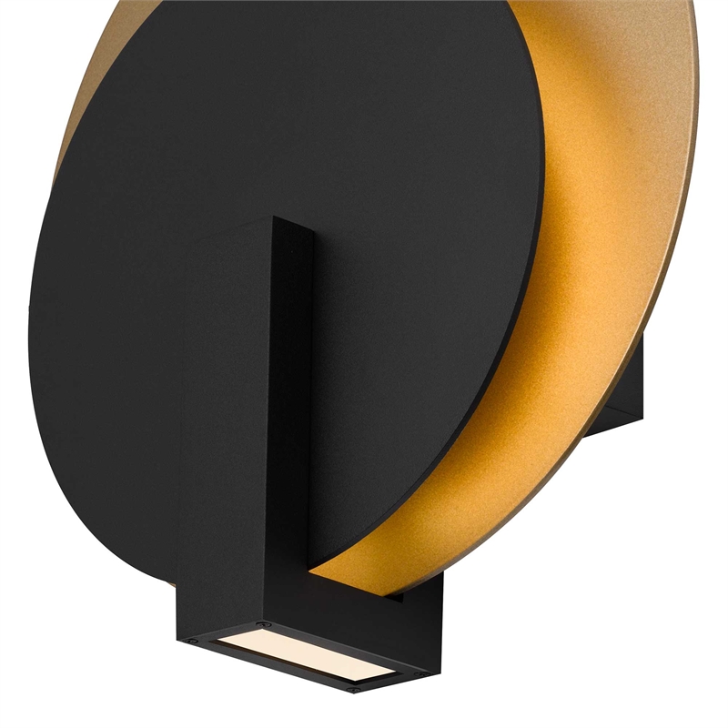 Alteck Eclipse 12.75 inch  LED Outdoor Wall Light in Black