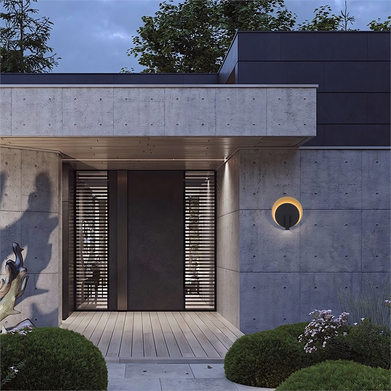 Alteck Eclipse 12.75 inch  LED Outdoor Wall Light in Black