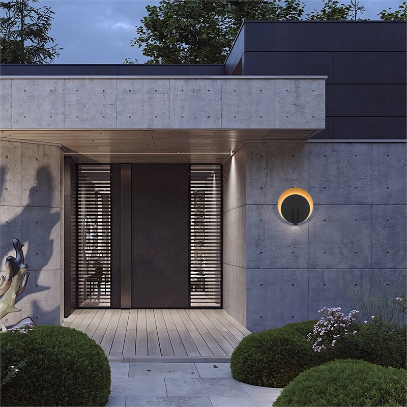 Alteck Eclipse 18.75 inch  LED Outdoor Wall Light in Black