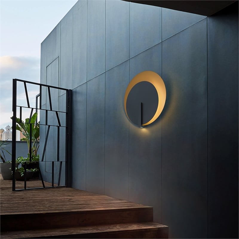Alteck Eclipse 24.75 inch  LED Outdoor Wall Light in Black