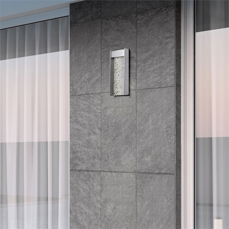 Alteck Terrazzo 14 inch  LED Outdoor Wall Light in Silver