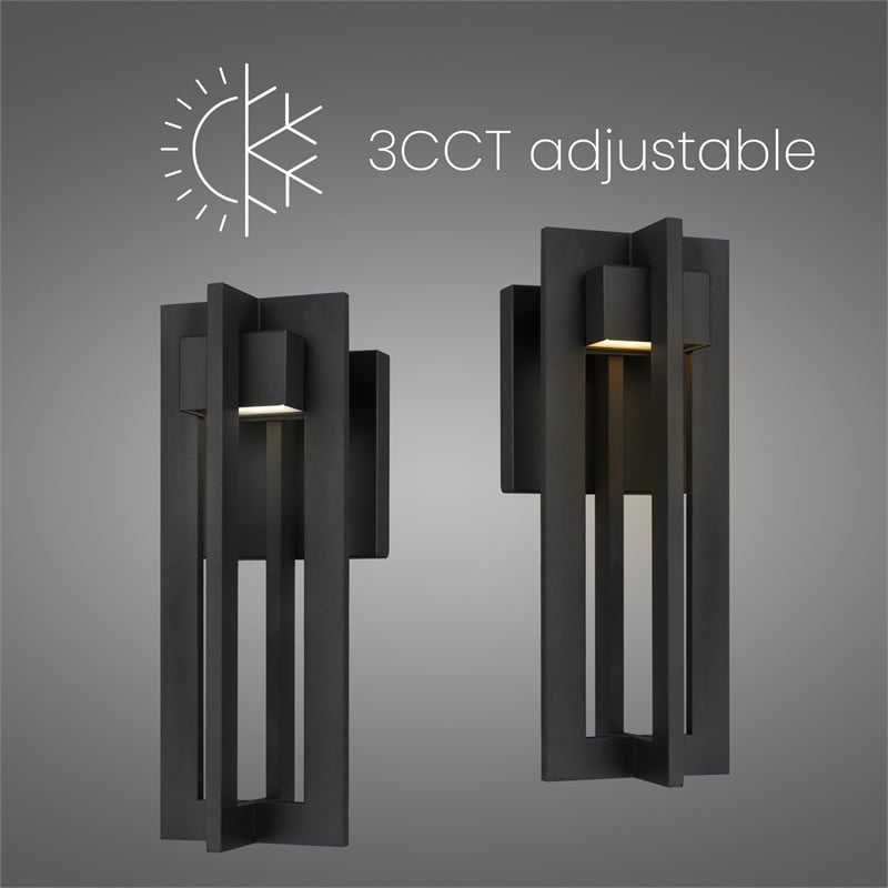 Alteck 4 Bar 13 inch Aluminum LED Outdoor Wall Light Black