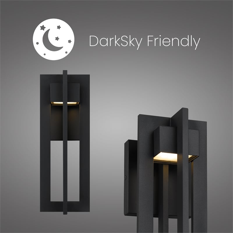 Alteck 4 Bar 13 inch Aluminum LED Outdoor Wall Light Black