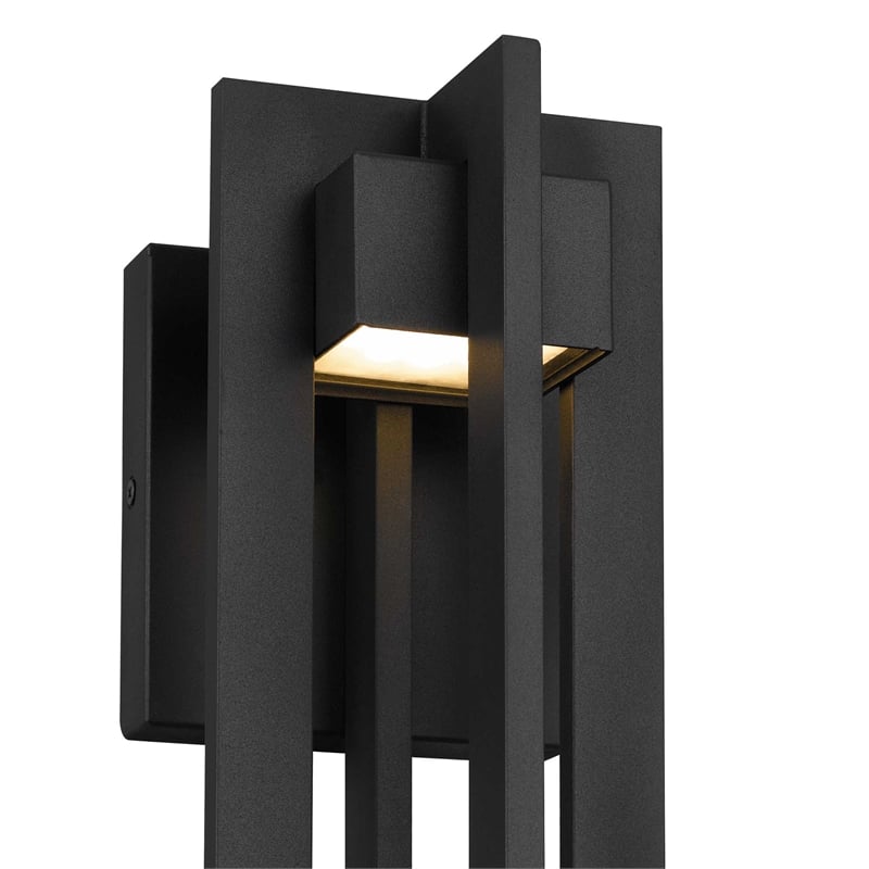 Alteck 4 Bar 13 inch Aluminum LED Outdoor Wall Light Black