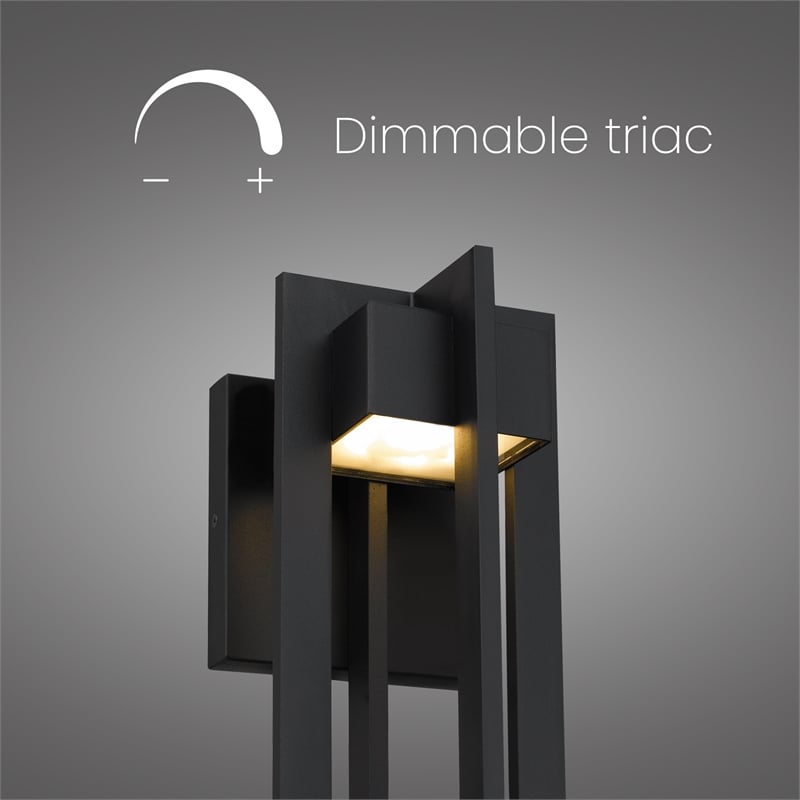 Alteck 4 Bar 18 inch Aluminum LED Outdoor Wall Light Black