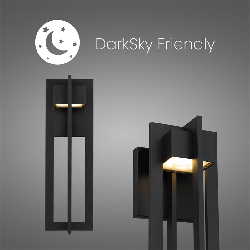 Alteck 4 Bar 18 inch Aluminum LED Outdoor Wall Light Black